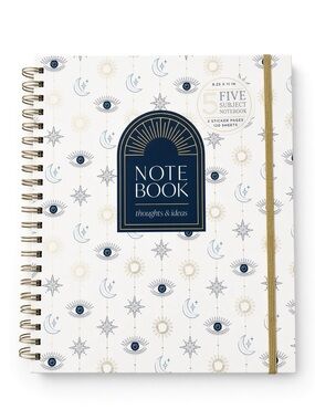 James Burke Eyes & Stars Thoughts &ideas 5-subject spiral notebook NEW